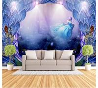XLMING Fantasy Forest Beautiful Peacock People 3D Wallpaper Silky Texture Home Study Office Grey Dining Room Sofa Bedroom Living Room TV Backdrop-150cm×105cm