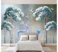 XLMING Fantasy Forest Birds Reindeer Decorative 3D Wallpaper Luxury Home Dining Decor Paste Sofa Living Room The Wall for Bedroom Mural-250cm×170cm