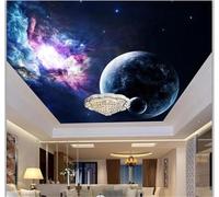 XLMING Fantasy Starry Sky Universe Planets Night Sky 3D Wallpaper Silky Texture Home Study Office Grey Dining Room Sofa Bedroom Living Room TV Backdrop-150cm×105cm