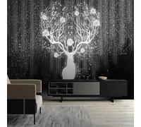 XLMING Floral Black and White Starlight Elk Creative 3D Wallpaper Luxury Silk Study Dining Feature Sofa Grey Bedroom Living Room Tv Decorative Wall-300cm×210cm