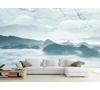 XLMING Forest Sky Clouds Mountains Faux Marble 3D Wallpaper Premium Textured Silk Study Dining Living Room Bedroom Sofa TV Wall Easy Install-430cm×300cm