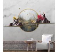 XLMING Fresh Abstract Mountain Elk Faux Marble 3D Wallpaper Luxury Home Dining Decor Paste Sofa Living Room The Wall for Bedroom Mural-200cm×140cm