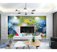 XLMING Fresh and Beautiful Fantasy Underwater World Fish Coral 3D Wallpaper Luxury Silk Study Dining Feature Sofa Grey Bedroom Living Room Tv Decorative Wall-300cm×210cm