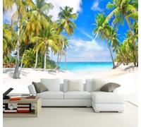 XLMING Fresh Beach Sea Coconut Trees Seascape 3D Wallpaper Luxury Home Dining Decor Paste Sofa Living Room The Wall for Bedroom Mural-400cm×280cm