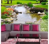 XLMING Fresh Beautiful Garden Lawn Stream 3D Wallpaper Luxury Home Dining Decor Paste Sofa Living Room The Wall for Bedroom Mural-430cm×300cm