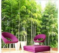 XLMING Fresh Beautiful Green Bamboo Grove Scenery 3D Wallpaper Silky Texture Home Study Office Grey Dining Room Sofa Bedroom Living Room TV Backdrop-200cm×140cm