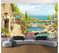 XLMING Fresh Beautiful Landscapes Gardens Lake Views 3D Wallpaper Luxury Silk Study Dining Feature Sofa Grey Bedroom Living Room Tv Decorative Wall-150cm×105cm