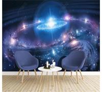 XLMING Fresh Beautiful Starry Sky Constellations Universe 3D Wallpaper Silky Texture Home Study Office Grey Dining Room Sofa Bedroom Living Room TV Backdrop-350cm×256cm