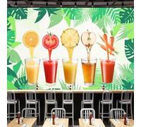 XLMING Fresh Beauty Vegetable Fruit Juice Green Leaf 3D Wallpaper Luxury Home Dining Decor Paste Sofa Living Room The Wall for Bedroom Mural-400cm×280cm