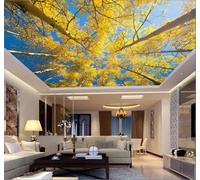 XLMING Fresh Blue Sky Beautiful Golden Woodland 3D Wallpaper Luxury Home Dining Decor Paste Sofa Living Room The Wall for Bedroom Mural-350cm×256cm