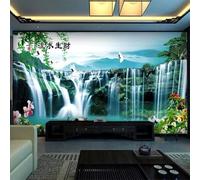 XLMING Fresh Blue Sky Waterfall Mountains Plants 3D Wallpaper Luxury Silk Study Dining Feature Sofa Grey Bedroom Living Room Tv Decorative Wall-430cm×300cm