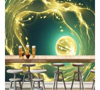 XLMING Fresh Dreamy Abstract Golden Line Orb 3D Wallpaper Luxury Home Dining Decor Paste Sofa Living Room The Wall for Bedroom Mural-150cm×105cm