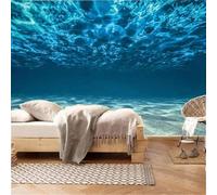 XLMING Fresh Elegant Blue Underwater World Beautiful 3D Wallpaper Silky Texture Home Study Office Grey Dining Room Sofa Bedroom Living Room TV Backdrop-150cm×105cm
