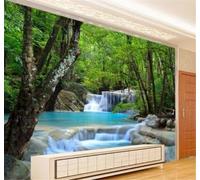 XLMING Fresh Green Forest River Scenery 3D Wallpaper Luxury Home Dining Decor Paste Sofa Living Room The Wall for Bedroom Mural-200cm×140cm