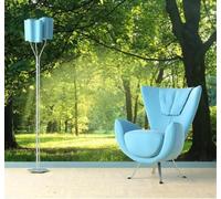 XLMING Fresh Green Forest Sunshine Natural Scenery 3D Wallpaper Luxury Silk Study Dining Feature Sofa Grey Bedroom Living Room Tv Decorative Wall-200cm×140cm
