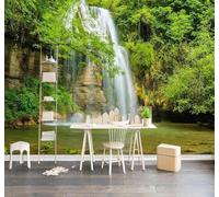 XLMING Fresh Green Landscape Waterfall Scenery 3D Wallpaper Luxury Home Dining Decor Paste Sofa Living Room The Wall for Bedroom Mural-430cm×300cm