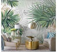 XLMING Fresh Green Plants Palm Leaves Butterflies 3D Wallpaper Luxury Home Dining Decor Paste Sofa Living Room The Wall for Bedroom Mural-400cm×280cm