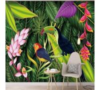 XLMING Fresh Greenery Plants Flowers Little Birds 3D Wallpaper Luxury Home Dining Decor Paste Sofa Living Room The Wall for Bedroom Mural-300cm×210cm