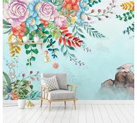 XLMING Fresh Hand Drawn Elegant Beautiful Flowers and Birds 3D Wallpaper Luxury Silk Study Dining Feature Sofa Grey Bedroom Living Room Tv Decorative Wall-200cm×140cm