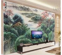 XLMING Fresh Ink Wash Landscapes Rivers Scenery 3D Wallpaper Luxury Silk Study Dining Feature Sofa Grey Bedroom Living Room Tv Decorative Wall-400cm×280cm