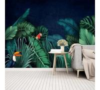 XLMING Fresh Minimalist Botanical Green Leaves Parrot 3D Wallpaper Luxury Home Dining Decor Paste Sofa Living Room The Wall for Bedroom Mural-400cm×280cm