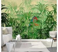 XLMING Fresh Minimalist Hand Drawn Green Jungle 3D Wallpaper Luxury Home Dining Decor Paste Sofa Living Room The Wall for Bedroom Mural-200cm×140cm