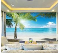 XLMING Fresh Ocean Sunshine Coconut Trees Scenery 3D Wallpaper Luxury Home Dining Decor Paste Sofa Living Room The Wall for Bedroom Mural-430cm×300cm