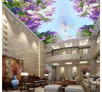 XLMING Fresh Sky Purple Flowers Landscape 3D Wallpaper Luxury Home Dining Decor Paste Sofa Living Room The Wall for Bedroom Mural-400cm×280cm