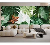 XLMING Fresh Three Dimensiona Plants Green Leaves 3D Wallpaper Luxury Home Dining Decor Paste Sofa Living Room The Wall for Bedroom Mural-350cm×256cm