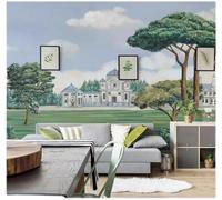 XLMING Fresh Three Dimensional Architecture Lawn Landscape 3D Wallpaper Luxury Silk Study Dining Feature Sofa Grey Bedroom Living Room Tv Decorative Wall-430cm×300cm