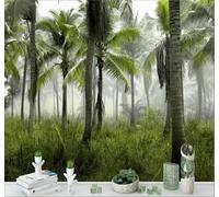 XLMING Fresh Three Dimensional Green Coconut Trees Jungle 3D Wallpaper Luxury Home Dining Decor Paste Sofa Living Room The Wall for Bedroom Mural-400cm×280cm