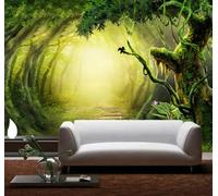 XLMING Fresh Three Dimensional Green Forest Path 3D Wallpaper Luxury Home Dining Decor Paste Sofa Living Room The Wall for Bedroom Mural-250cm×170cm