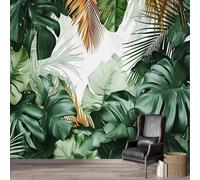 XLMING Fresh Three Dimensional Green Gold Leaves 3D Wallpaper Luxury Home Dining Decor Paste Sofa Living Room The Wall for Bedroom Mural-300cm×210cm