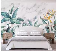 XLMING Fresh Three Dimensional Green Plants Faux Marble 3D Wallpaper Luxury Home Dining Decor Paste Sofa Living Room The Wall for Bedroom Mural-350cm×256cm
