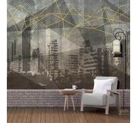 XLMING Geometric Golden Lines City Architecture 3D Wallpaper Luxury Home Dining Decor Paste Sofa Living Room The Wall for Bedroom Mural-430cm×300cm