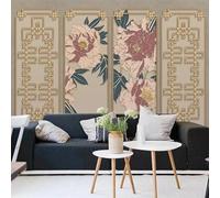 XLMING Golden Relief Geometric Flowers Creative 3D Wallpaper Luxury Home Dining Decor Paste Sofa Living Room The Wall for Bedroom Mural-350cm×256cm