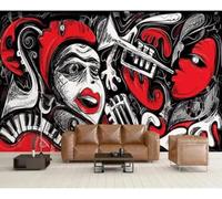 XLMING Graffiti Abstract Music Art Individuality 3D Wallpaper Premium Textured Silk Study Dining Living Room Bedroom Sofa TV Wall Easy Install-250cm×170cm