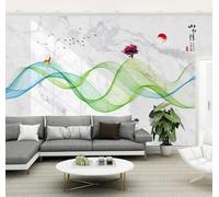 XLMING Green Lines Elk Trees Faux Marble 3D Wallpaper Luxury Home Dining Decor Paste Sofa Living Room The Wall for Bedroom Mural-430cm×300cm