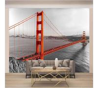 XLMING Grey Mountains Architecture Red Bridges Rivers 3D Wallpaper Luxury Home Dining Decor Paste Sofa Living Room The Wall for Bedroom Mural-300cm×210cm