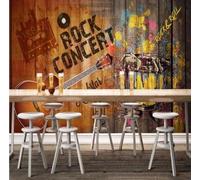 XLMING Guitar Music Abstract Graffiti Art 3D Wallpaper Premium Textured Silk Study Dining Living Room Bedroom Sofa TV Wall Easy Install-430cm×300cm