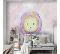 XLMING Hand Drawn Abstract Cartoon Cute Little Lion Sky 3D Wallpaper Premium Textured Silk Study Dining Living Room Bedroom Sofa TV Wall Easy Install-250cm×170cm