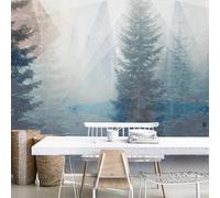 XLMING Hand Drawn Abstract Forest Mist Nature Landscape 3D Wallpaper Luxury Silk Study Dining Feature Sofa Grey Bedroom Living Room Tv Decorative Wall-250cm×170cm