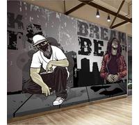 XLMING Hand Drawn Art Dance Youth Street Dance Graffiti 3D Wallpaper Premium Textured Silk Study Dining Living Room Bedroom Sofa TV Wall Easy Install-200cm×140cm