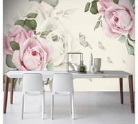 XLMING Hand Drawn Beautiful Butterfly Romantic Rose 3D Wallpaper Luxury Silk Study Dining Feature Sofa Grey Bedroom Living Room Tv Decorative Wall-430cm×300cm