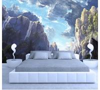 XLMING Hand Drawn Beautiful Mountains Sky Landscape 3D Wallpaper Luxury Home Dining Decor Paste Sofa Living Room The Wall for Bedroom Mural-400cm×280cm