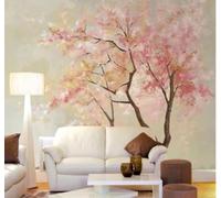 XLMING Hand Drawn Beautiful Pink Trees Flowers 3D Wallpaper Luxury Home Dining Decor Paste Sofa Living Room The Wall for Bedroom Mural-300cm×210cm