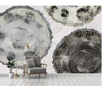 XLMING Hand Drawn Black and White Retro Line Tree Wheel 3D Wallpaper Luxury Home Dining Decor Paste Sofa Living Room The Wall for Bedroom Mural-200cm×140cm