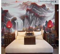 XLMING Hand Drawn Colourful Art Cosy Mountains Small Tree 3D Wallpaper Silky Texture Home Study Office Grey Dining Room Sofa Bedroom Living Room TV Backdrop-430cm×300cm