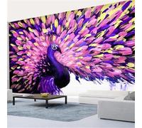 XLMING Hand Drawn Creative Colourful Peacock Art 3D Wallpaper Luxury Home Dining Decor Paste Sofa Living Room The Wall for Bedroom Mural-400cm×280cm