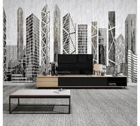 XLMING Hand Drawn Creative Geometric Urban Architecture Landscape 3D Wallpaper Luxury Home Dining Decor Paste Sofa Living Room The Wall for Bedroom Mural-300cm×210cm